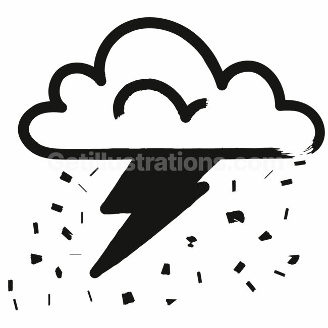 cloud, storm, lightening, sticker, element, ornament, rain, snow